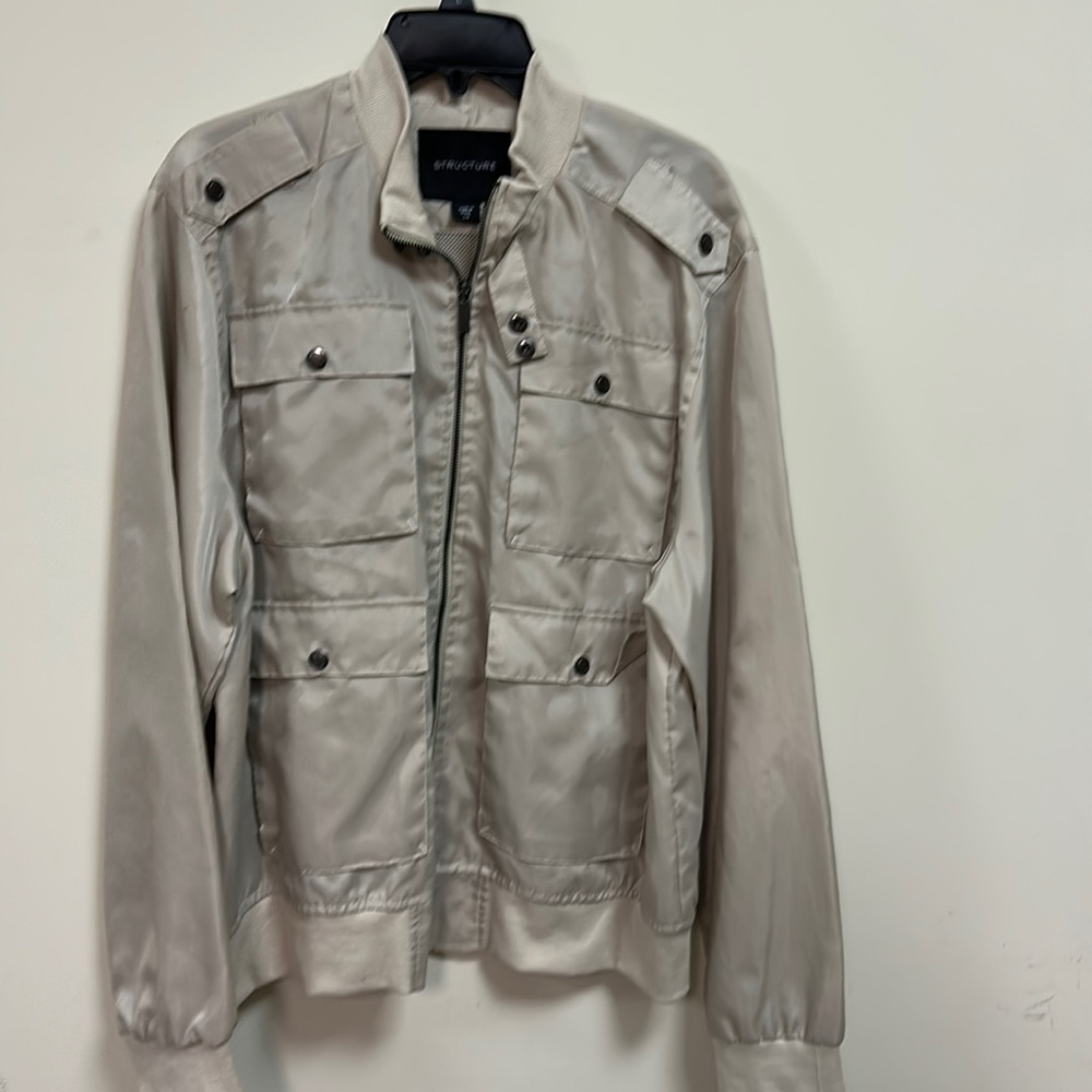Mens lightweight Structure Jacket Large Water resistant polyester
